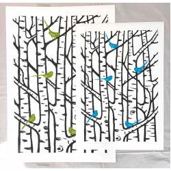 Giclée Print (A1) - Silver Birch Wood with Long Tailed Tits (message to order) Giclée Print (A1) - Silver Birch Wood with Long Tailed Tits (message to order)