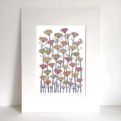 Giclée Print (A4 portrait) - Goldfinches on seed heads (mounted) *NEW COLOUR* Giclée Print (A4 portrait) - Goldfinches on seed heads (mounted) *NEW COLOUR*