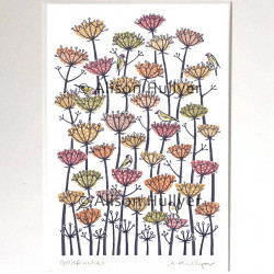 Giclée Print (A4 portrait) - Goldfinches on seed heads *NEW COLOUR* Giclée Print (A4 portrait) - Goldfinches on seed heads *NEW COLOUR*