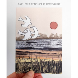 'Fen Birds' greetings card by Emily Cooper 'Fen Birds' greetings card by Emily Cooper