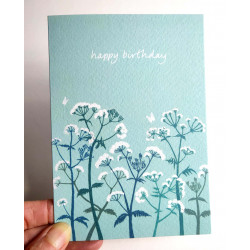 'Cow Parsley' (green) - Happy Birthday card 'Cow Parsley' (green) - Happy Birthday card