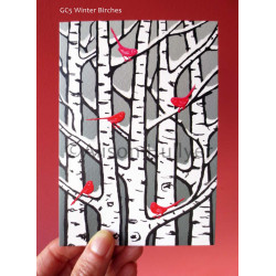 'Winter Birches' greetings card 