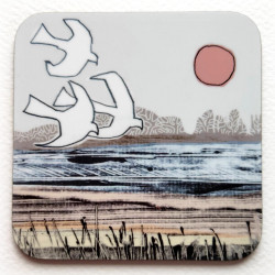 Coaster - 'Fen Birds' by Emily Cooper Coaster - 'Fen Birds' by Emily Cooper
