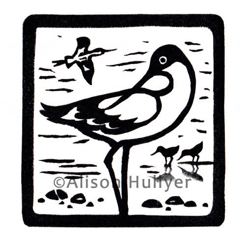 Relief print - Avocet Relief print - Avocet