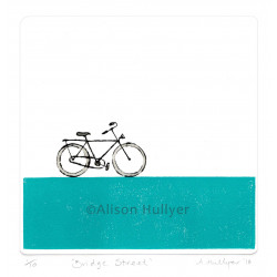 Drypoint & Relief Print - Bridge Street Bike Drypoint & Relief Print - Bridge Street Bike
