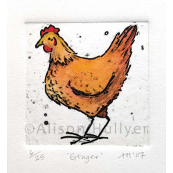 Collograph Print - Ginger Chicken Collograph Print - Ginger Chicken