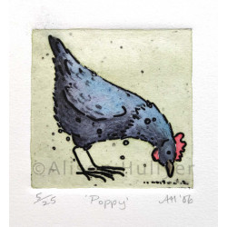 Collograph Print - Poppy Chicken Collograph Print - Poppy Chicken