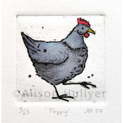 Collograph Print - Poppy Chicken Collograph Print - Poppy Chicken