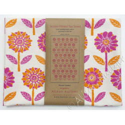 Flower Garden - orange & cerise on cream *SALE* Flower Garden - orange & cerise on cream *SALE*