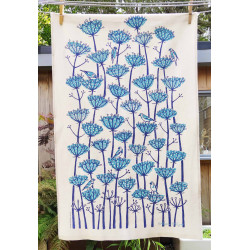 Goldfinches Tea Towel - navy and teal Goldfinches Tea Towel - navy and teal