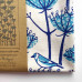 Goldfinches Tea Towel - navy and teal