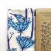 Goldfinches Tea Towel - navy and teal