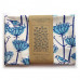 Goldfinches Tea Towel - navy and teal