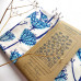 Goldfinches Tea Towel - navy and teal